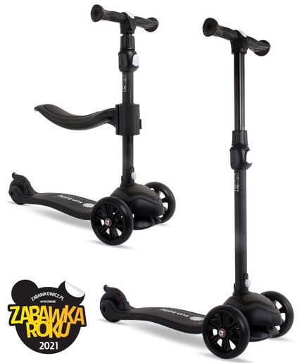 Dječji romobil na 3 kotača sa sjedalom, crni