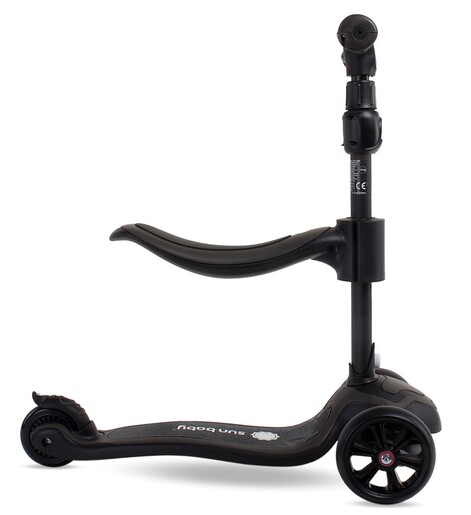 Dječji romobil na 3 kotača sa sjedalom, crni