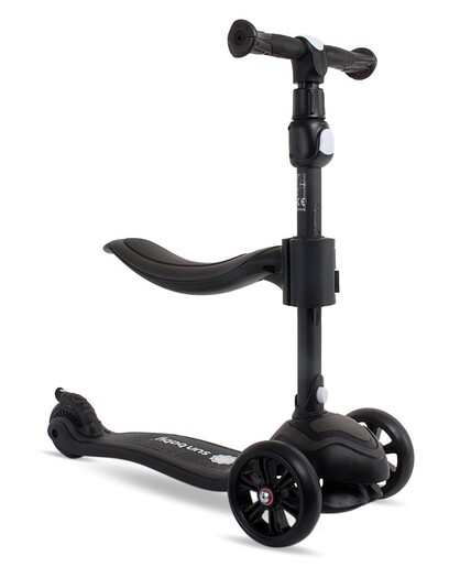 Dječji romobil na 3 kotača sa sjedalom, crni