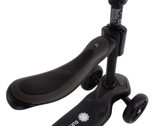 Dječji romobil na 3 kotača sa sjedalom, crni