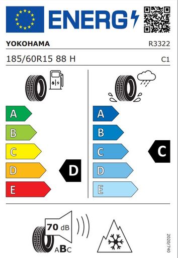 Yokohama 185/60R15 88H BluEarth-4S AW21, Pot: D, Pri: C, Buka: 70 dB