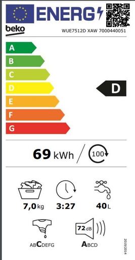 Beko mašina za pranje veša WUE 7512D XAW