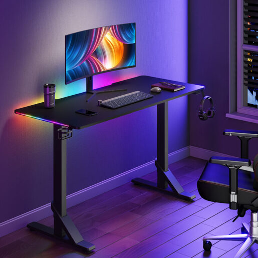 UVI Desk Breacher RGB, gaming stol, crni