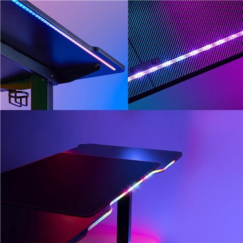 UVI Desk Breacher RGB, gaming stol, crni