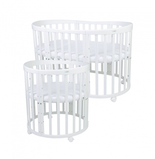 Waldin Oval krevetić 7u1 s madracem WHITE