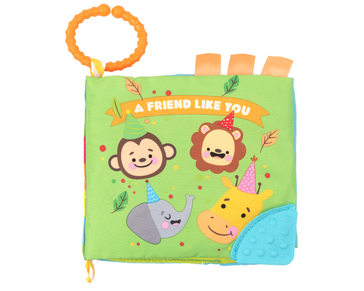 Kikka Boo edukativna platnena knjiga sa grickalicom Friend like you