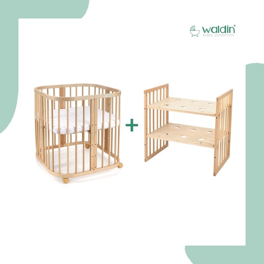 Waldin krevetić 7u1 s madracem, Naturale