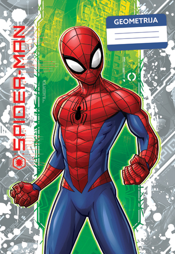 Pisanka Geometrija Spiderman, B5 geometrijska, meki uvez