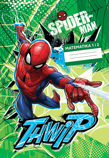Pisanka Matematika 1 i 2 Spiderman, B5 kvadratići, meki uvez