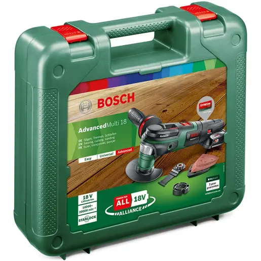 BOSCH višenamjenski alat akumulatorski AdvancedMulti 18 (set) + Set pribora (u kovčegu)