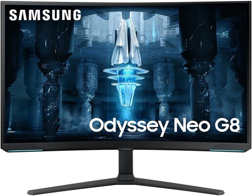 Samsung 32" Odyssey Neo G8 Gaming monitor LS32BG850NPXEN, VA 4K UHD, 240Hz, 1ms, AMD FreeSync Premium Pro, 2x HDMI, DisplayPort, USB Hub, Pivot, Zakrivljen