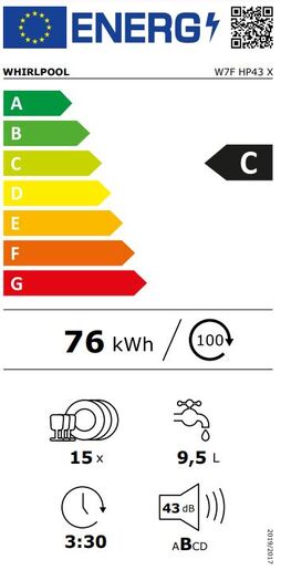 Whirlpool perilica posuđa W7F HP43 X