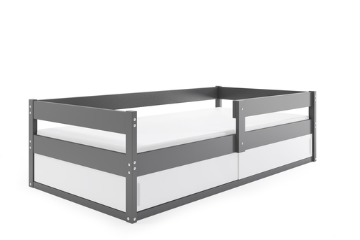 Drveni dječji krevet Hugo s kliznom ladicom 160x80 cm, grafit