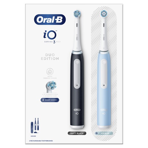 Oral-B električna četkica iO3, Duopack, black/blue