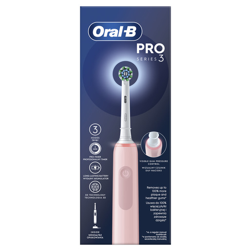 Oral-B električna četkica Pro Series 3 Cross Action, Pink