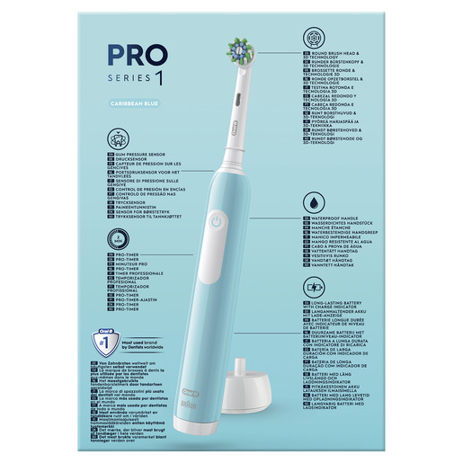 Oral-B električna četkica  Pro 1 Caribbean Blue Cros Action + putna torbica