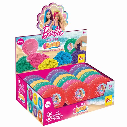 Lisciani Barbie glitter kinetički pijesak u školjki, 150 g, SORTO ARTIKL