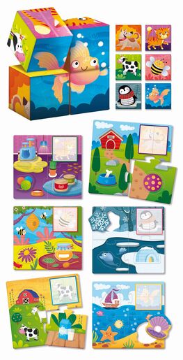 Lisciani Montessori Wood logika i kocke 2u1, 48/1