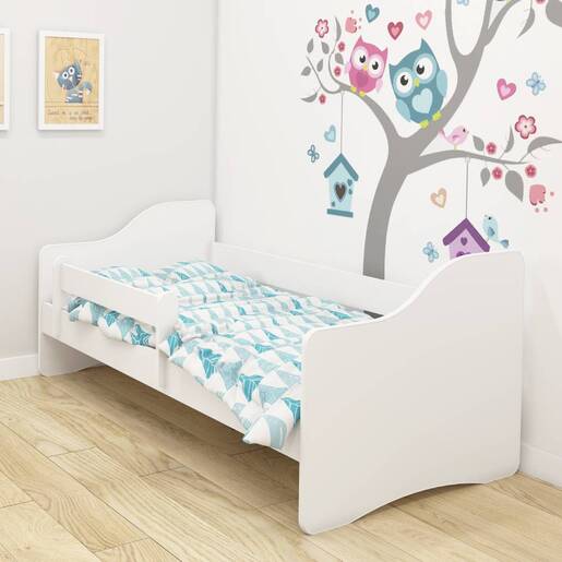 Dječji krevet Acma bez motiva, bočna bijela 140x70 cm