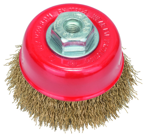 BOSCH Lončaste četke sa savijenom žicom Clean for Metal s M10 navojem za kutne brusilice, obložene mjedi