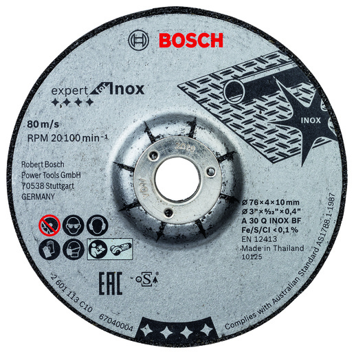 BOSCH Brusne ploče Expert for Inox s udubljenim središtem promjera 10 mm, za mini kutne brusilice