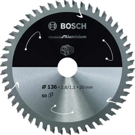 BOSCH Listovi kružne pile Standard for Aluminium za akumulatorske ručne pile
