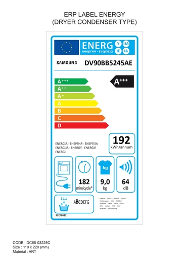 SAMSUNG sušilica rublja DV90BB5245AES7