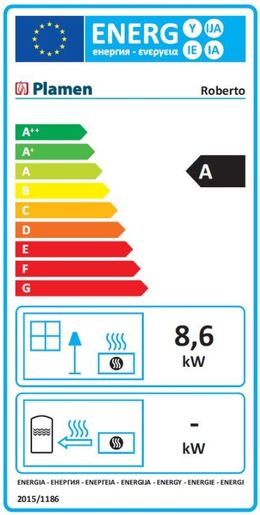 Plamen kamin Roberto crno emajlirani