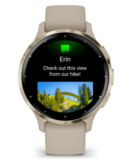 Garmin Venu 3S, Soft Gold Stainless Steel Bezel with French Gray Case and Silicone Band, 010-02785-02, pametni sat