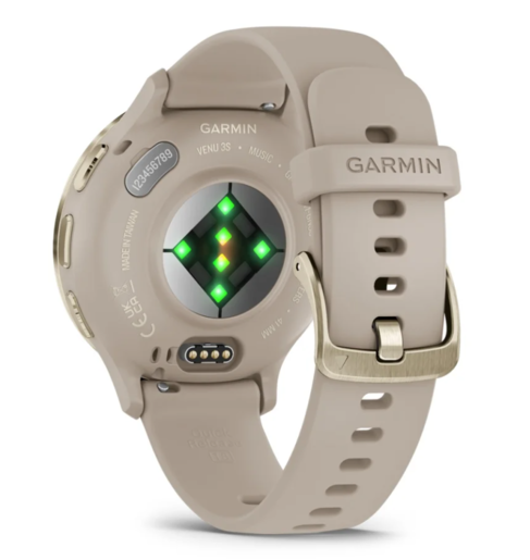 Garmin Venu 3S, Soft Gold Stainless Steel Bezel with French Gray Case and Silicone Band, 010-02785-02, pametni sat