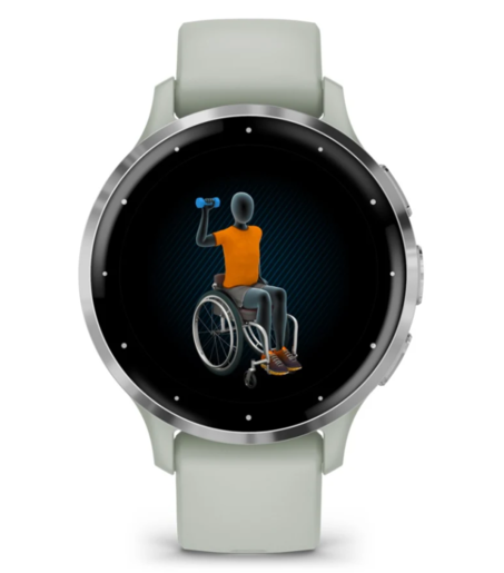 Garmin Venu 3S, Silver Stainless Steel Bezel with Sage Gray Case and Silicone Band, 010-02785-01, pametni sat