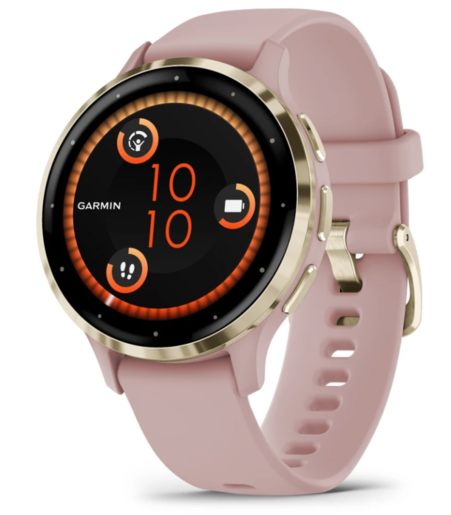 Garmin Venu 3S, Soft Gold Stainless Steel Bezel with Dust Rose Case and Silicone Band, 010-02785-03, pametni sat