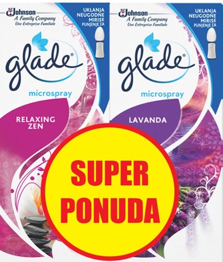 Glade punjenje za električni osvježivač zraka Duopack - Relaxing zen/lavanda, 2x10 ml
