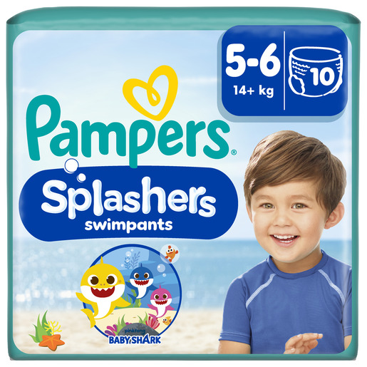 Pampers Splashers kupaće pelene-gaćice Baby Shark™, vel. 5-6 (14+ kg), 10 kom