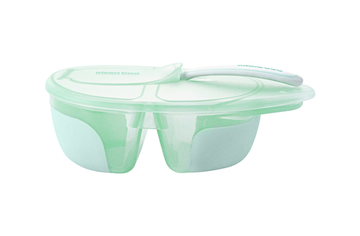 Kikka Boo posuda s dva odjeljka i žlicom, Tasty Mint