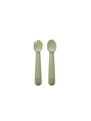 InterBaby silikonski set pribora za jelo, Olive Green