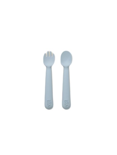 InterBaby silikonski set pribora za jelo, Petrol Grey