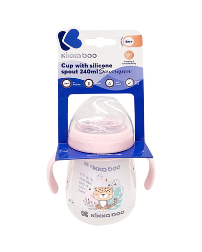 Kikka Boo bočica sa silikonskim usnikom 240 ml, Savanna Pink