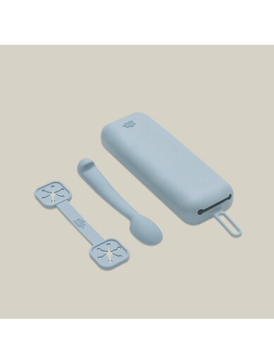 Interbaby set silikonskog pribora za jelo, Blue Grey