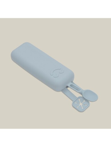 Interbaby set silikonskog pribora za jelo, Blue Grey