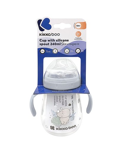 Kikka Boo bočica sa silikonskim usnikom 240 ml, Savanna Blue