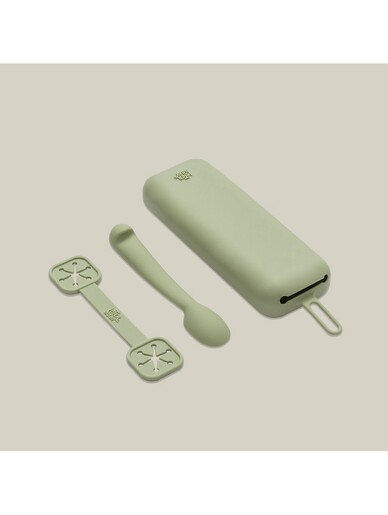 Interbaby set silikonskog pribora za jelo, Olive Green