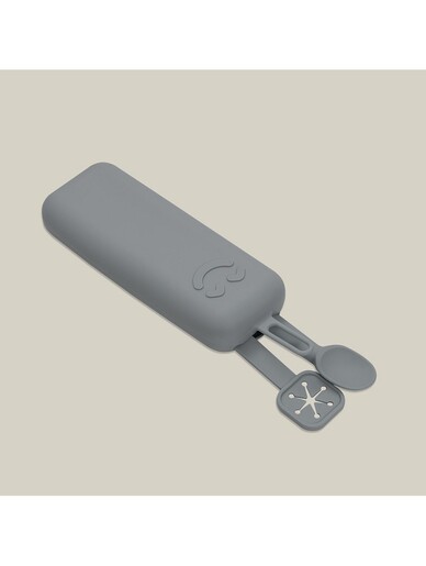 Interbaby set silikonskog pribora za jelo, Petrol Grey