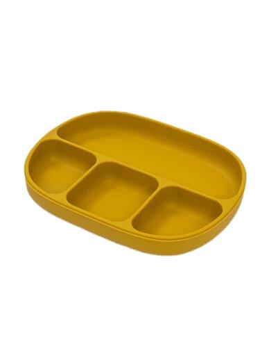 InterBaby silikonski tanjur s poklopcem, Earth Ocher
