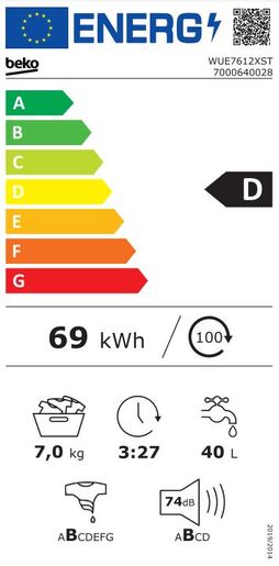 Beko perilica rublja WUE 7612B XST