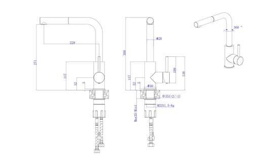 Set sudoper Elleci Easy 300 A + Slavina SHR Zora Plus, mat crna