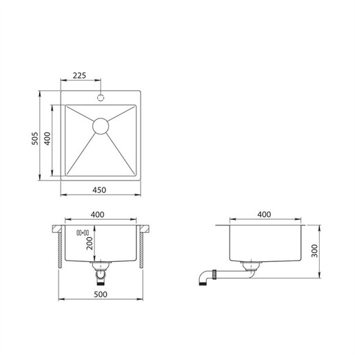 Set sudoper Luna 100X + slavina Zora, krom mat