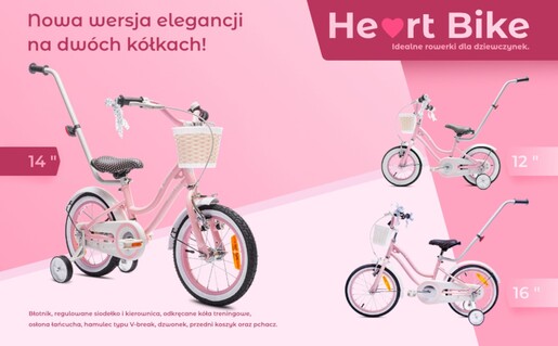 SUNBABY dječji bicikl Heart Bike 14", rozi