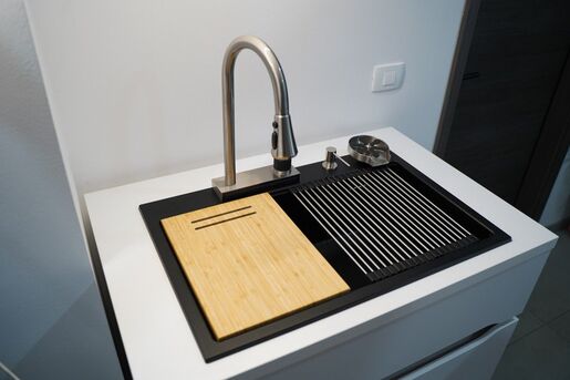 SINK SOLUTION set sudoper + slavina NIAGARA, crni