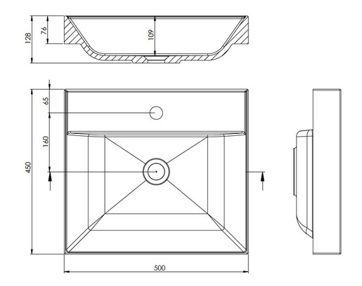 SINK SOLUTION kupaonski umivaonik BASIN 50, bijeli